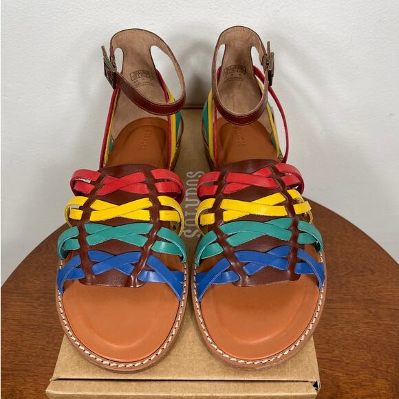New Soludos Jenni Huarache Sandal in Multicolor Leather Women's Size 8.5 - Picture 1 of 7